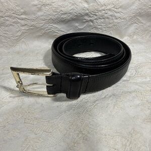 Allen Edmunds Black Faux Leather Belt Men's Size 40 /100 Handcrafted USA 14981